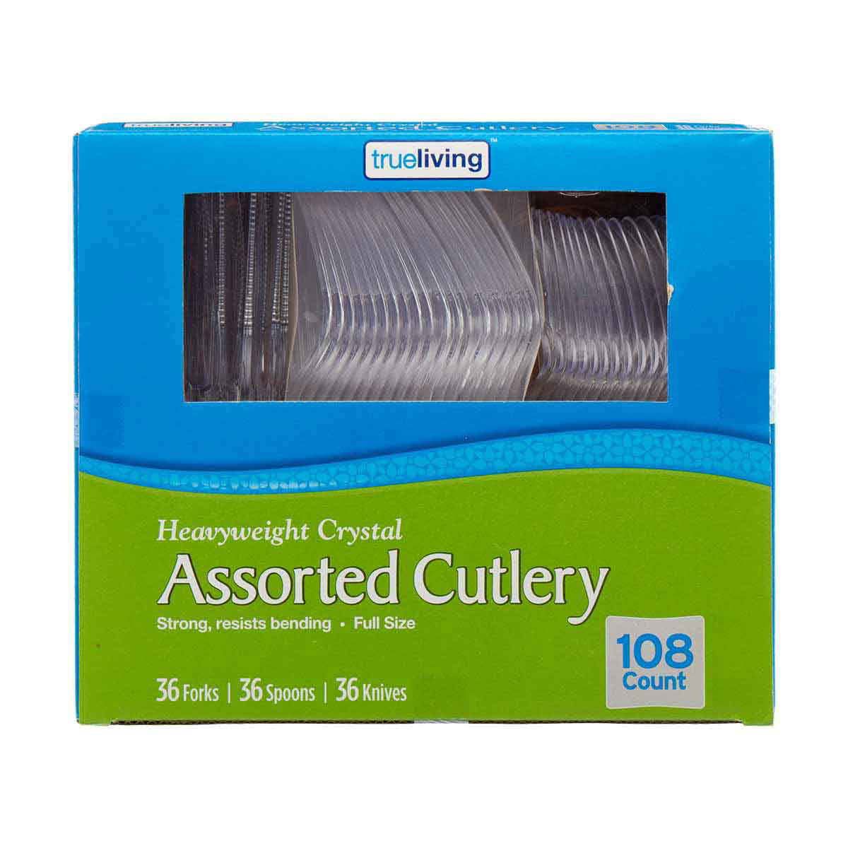 TrueLiving Heavyweight Assorted Disposable Cutlery, 108 Count