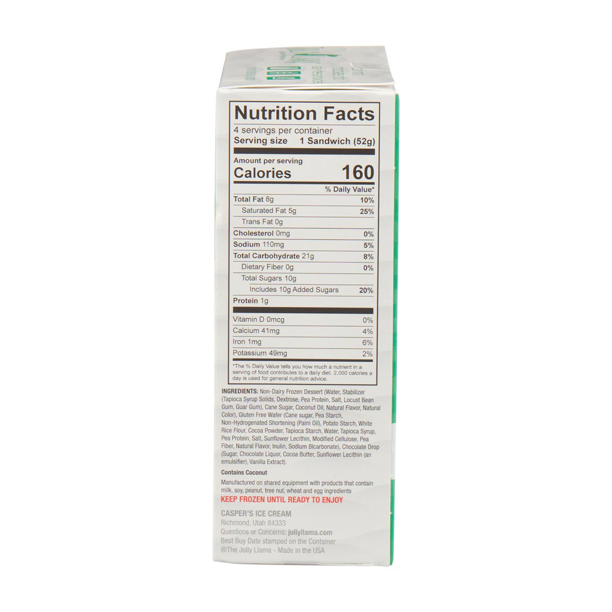 Jolly Llama Vegan Ice Cream Sandwich, 11 oz