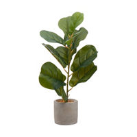 Faux Ficus Plant in Cement Pot