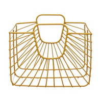 Yellow Metallic Basket, Medium