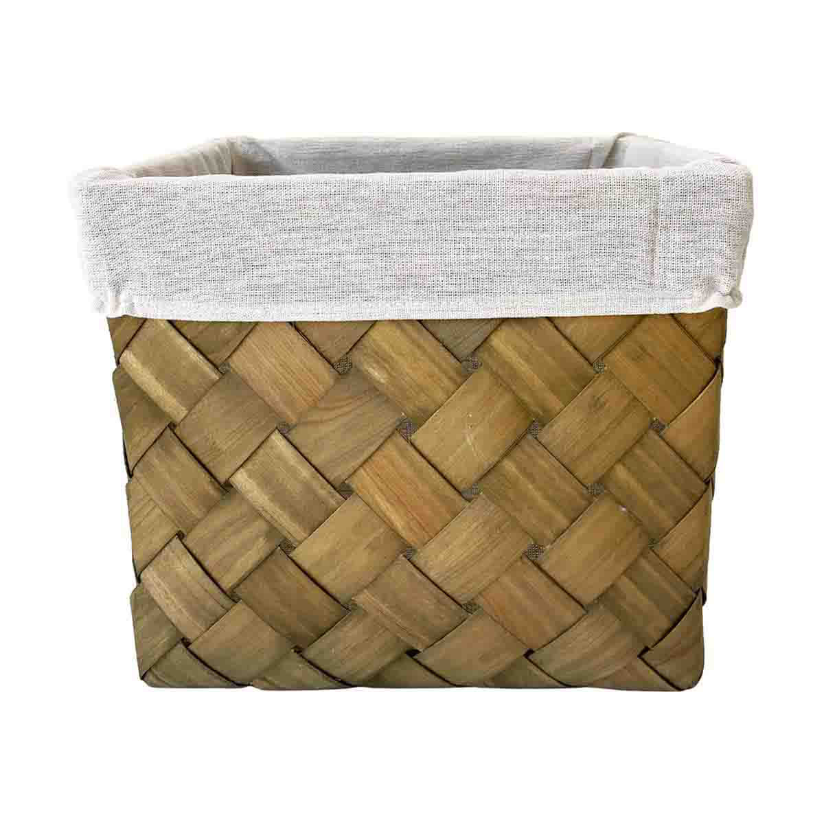 White Rectangular Chipwood Basket, Large