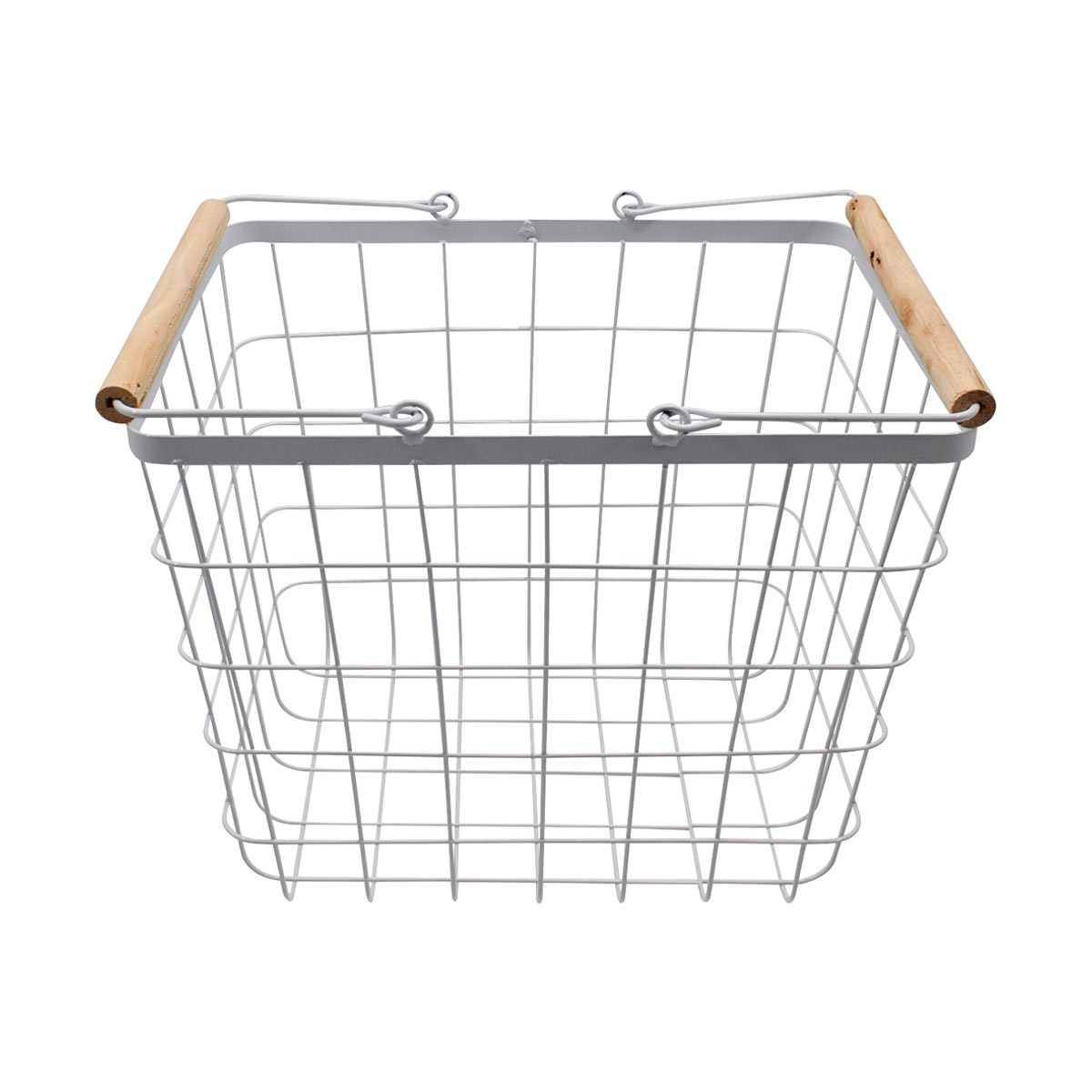 White Rectangular Metal Bin, Large