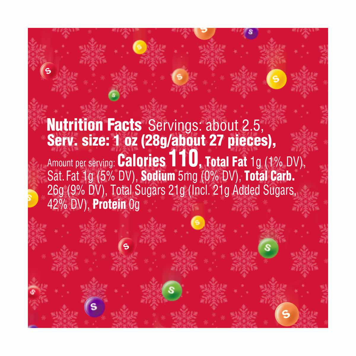Skittles Filled Holiday Cane, 2.6 oz