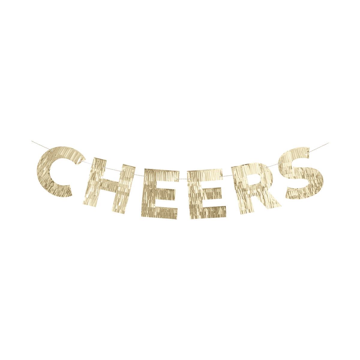 "Cheers" Gold Foil Fringe Banner, 4 ft.