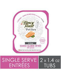 Purina Fancy Feast Petites Seared Salmon with Spinach Gourmet Cat Food, 2.8 oz