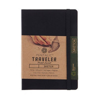 Pentalic Traveler Recycled Pocket Sketch Journal, Black, 4x6 in.