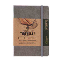 Pentalic Traveler Recycled Pocket Sketch Journal, Silver, 4x6