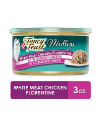 Purina Fancy Feast Medleys White Meat Chicken Florentine with Garden Greens Cat Food, 3 oz