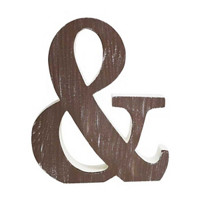 Distressed Wooden Ampersand Sign Tabletop Decor