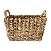 Natural Rectangular Rush Basket, Large
