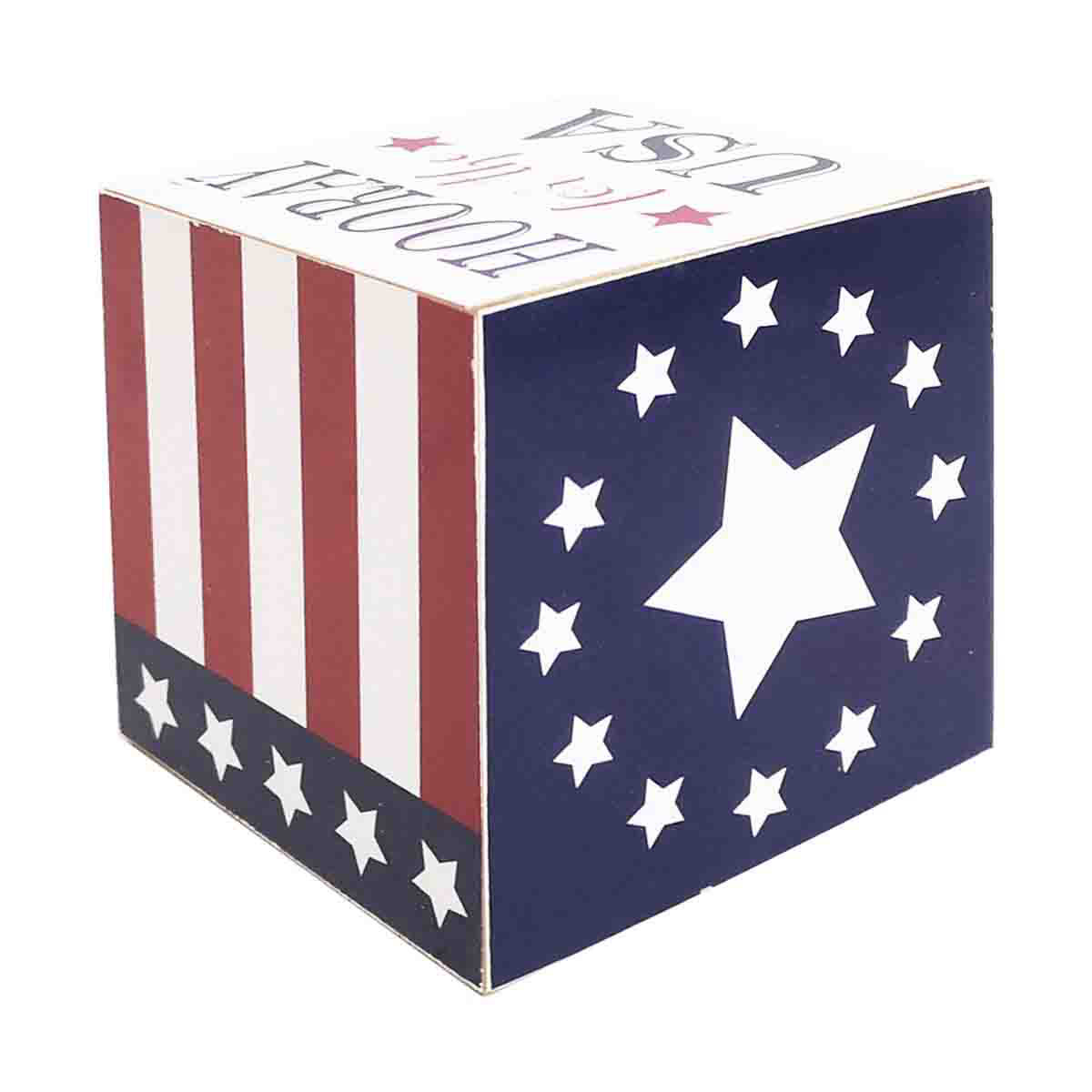 Decorative USA Cube Wooden Tabletop Decor