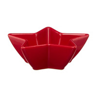 Red Patriotic Star Shaped Ceramic Bowl