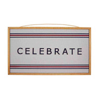 Patriotic Celebrate Textured Wooden Wall Sign