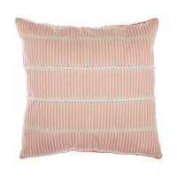 Salmon Striped Decorative Square Pillow