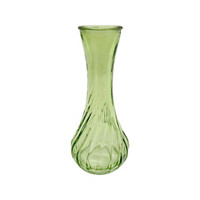 Green Textured Swirl Glass Vase