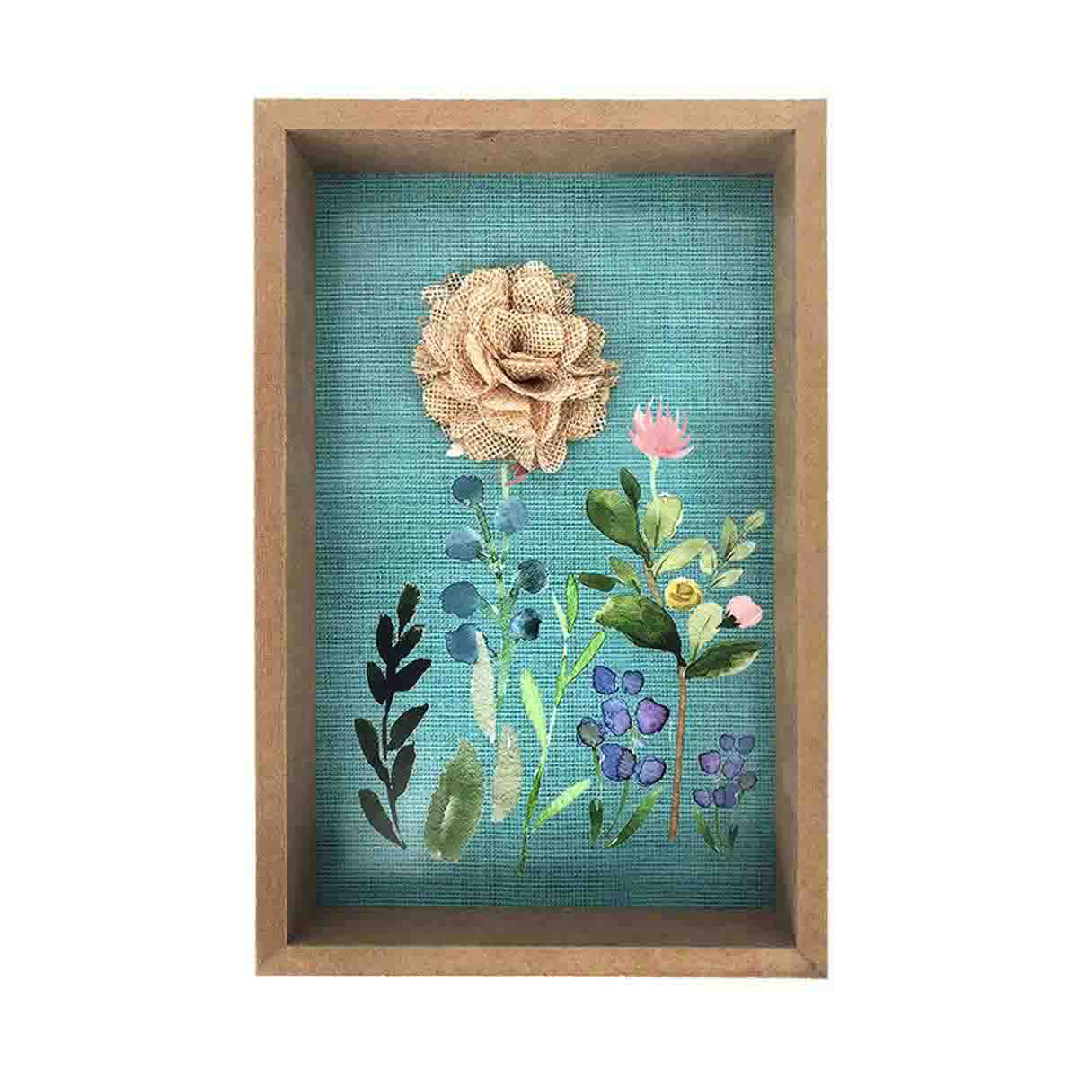 Blue Floral Wall Art, Large