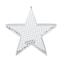 White Star Metal Candle Holder with Cutouts