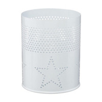 White Metal Star Cutout Candle Holder