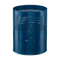 Blue Metal Star Cutout Candle Holder