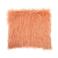 Pink Faux Fur Decorative Square Pillow