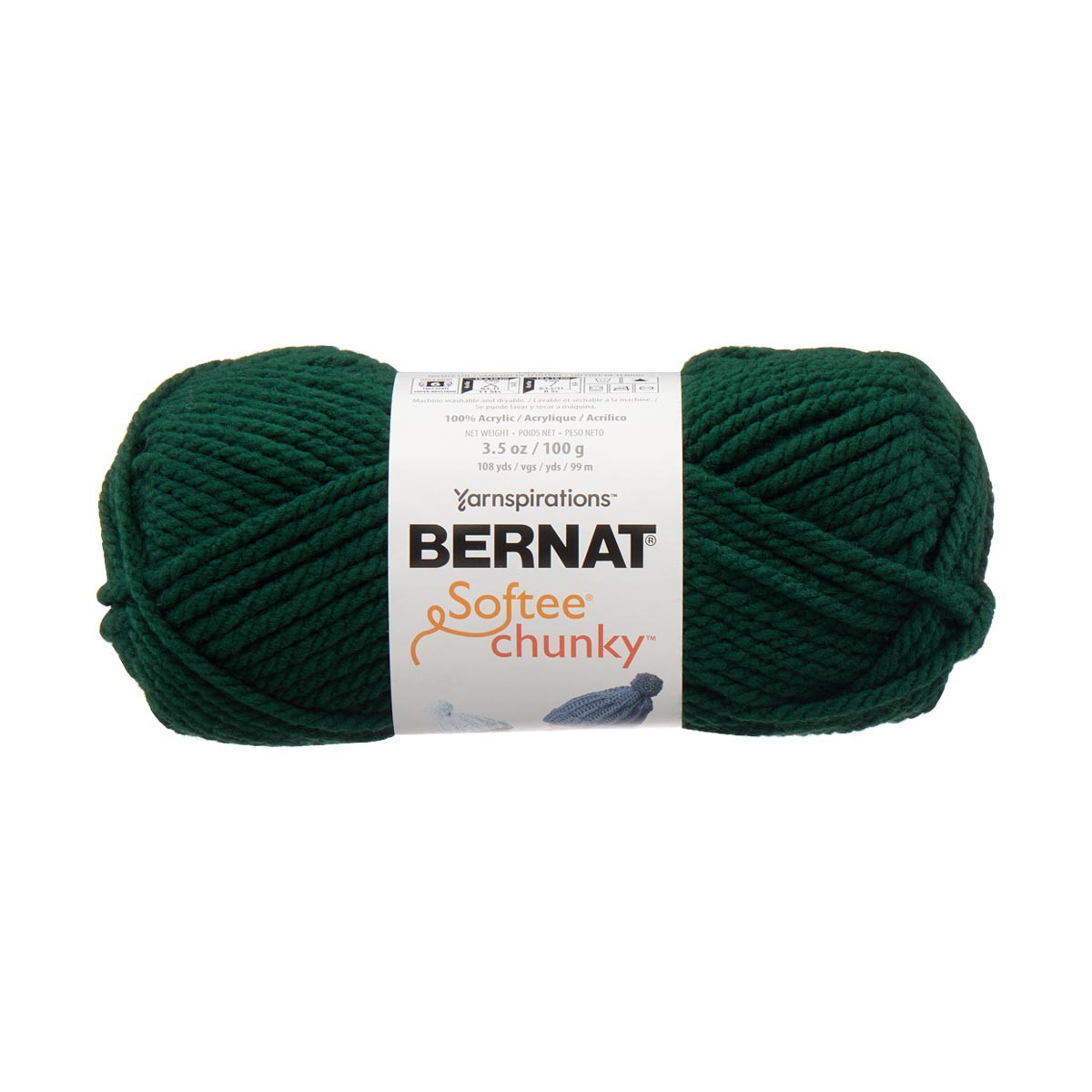 Bernat Dark Green Softee Chunky Yarn