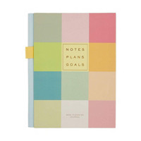 Rainbow Gingham Square Patterned Goal Planning Journal