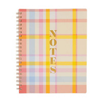 Gingham Teal and Pink Spiral Notebook