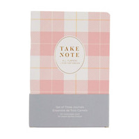 Take Note Gingham Plaid Journal Set, 3 Count