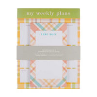 Bright Gingham Weekly Calendar Notepad Set, 2 Count