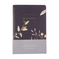 Black Mini Floral Journal Set, 3 Count