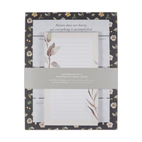 Weekly Calendar Black Floral Desk Notepad Set, 2