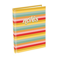 'Notes' Striped Hardcover Journal