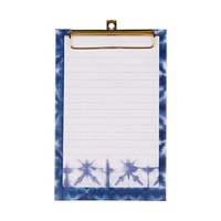 Indigo Tie Dye Clipboard with Lined Notepad