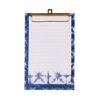 Indigo Tie Dye Clipboard with Lined Notepad