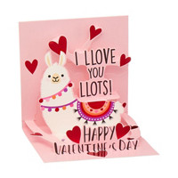 Valentine’s Day LLove U LLots Llama Popup Card