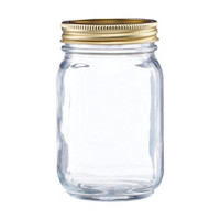 Glass Pint Jar with Gold Lid