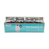 Trueliving Pint Canning Jars with Lids and Bands,