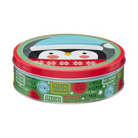 Christmas Round Window Tin with Lid, Small