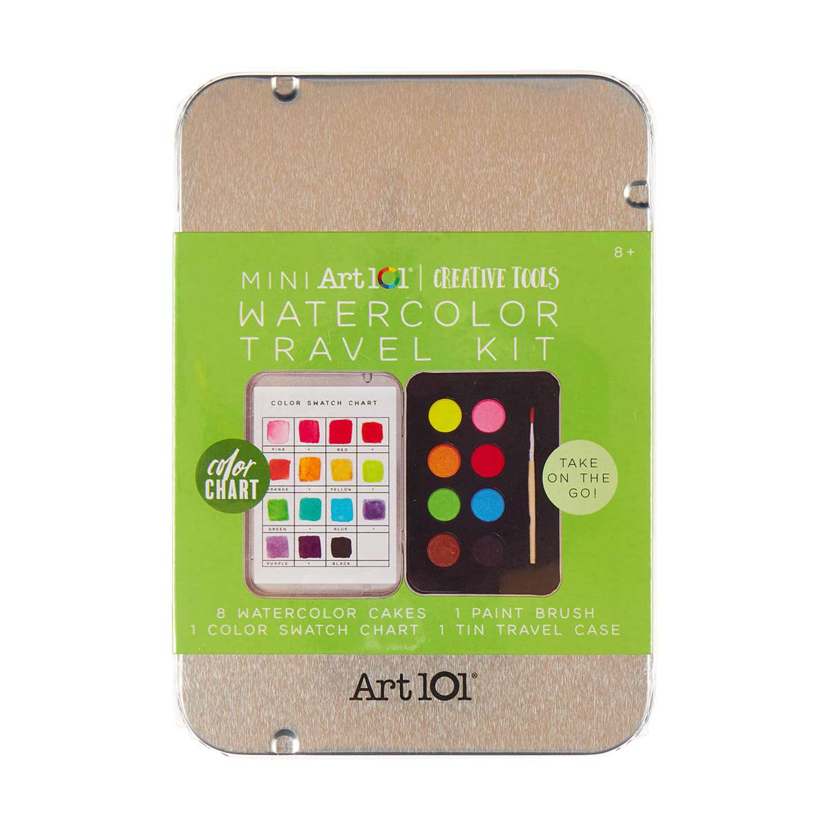 Travel Coloring Book Kit Mini Art 101. Metal case with 8 Markers & Coloring  Book