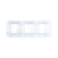 Plastic 3 Sectioned Serving Tray, Clear 