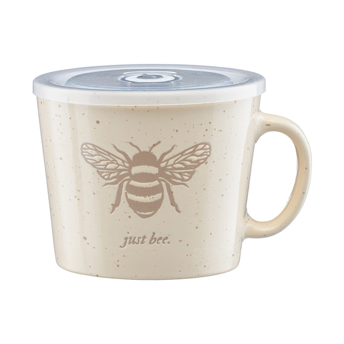 Bee Happy 10 oz. Stainless Steel & Enamel Coffee Mug with Lid – Brownbottle  Burlap