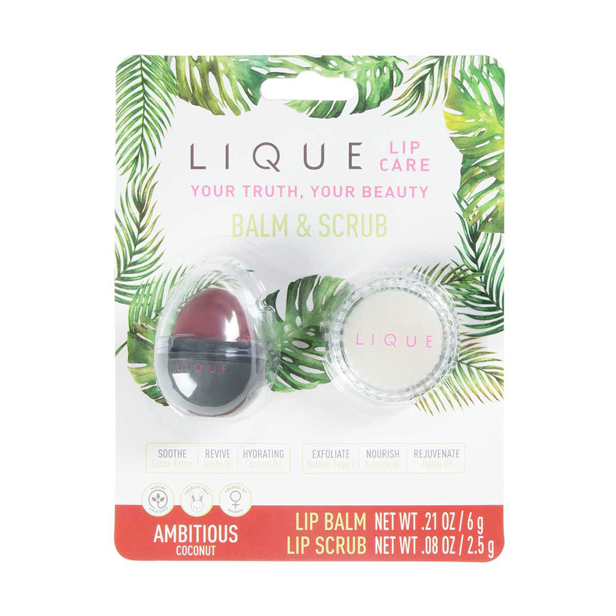 Lique Ambitious Coconut Lip Balm & Scrub Kit