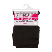 Zone Pro Ladies Full Length Active Leggings, Black