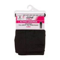 Zone Pro Active Full Length Leggings for Ladies, Black, Extra Large