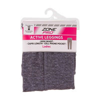 Zone Pro Active Capri Length Leggings for Ladies, Gray, 2X