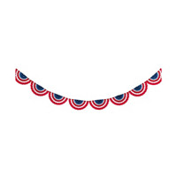 Scalloped Patriotic Paper Fan Garland, 8 ft.