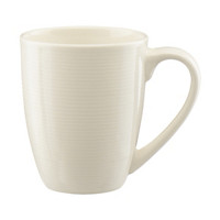 White Stripe Embossed Ceramic Mug, 14 oz.
