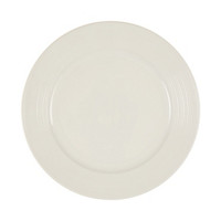 White Stripe Embossed Ceramic Dinner Plate, 10.5 in.