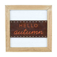 &#x27;Hello Autumn&#x27; Wooden Frame Tabletop Décor