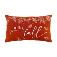 'Hello Fall' Decorative Rectangular Rustic Pillow, 12 in x 20 in